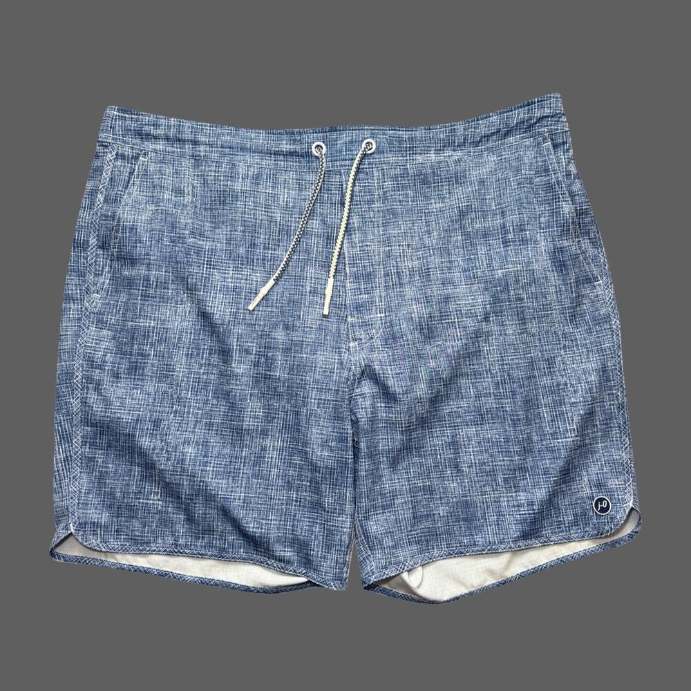 Johnnie-O Ariba Blue Lake Patterned Swim Trunks XL